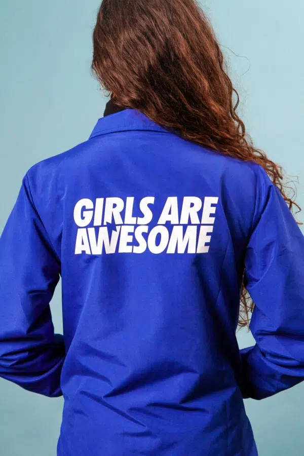 Girls are Awesome Coach jacket blue backprint