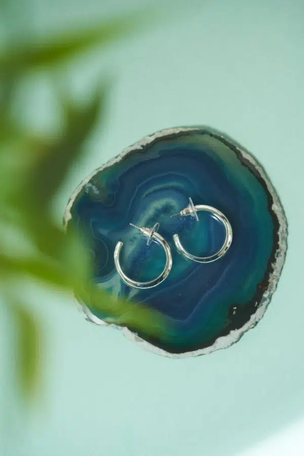 24 Colours earrings round silver
