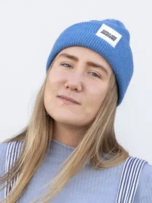 Girls Are Awesome Single Drip Lamb Wool Beanie Blue