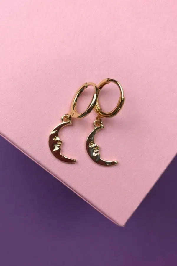 24 Colours earrings with moon pendants