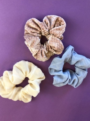 24 Colors Scrunchie 3-pack purple yellow white