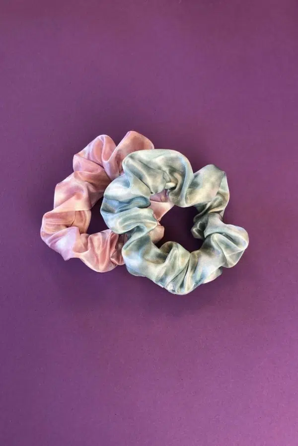 24 Colors Scrunchie 2-pack green pink
