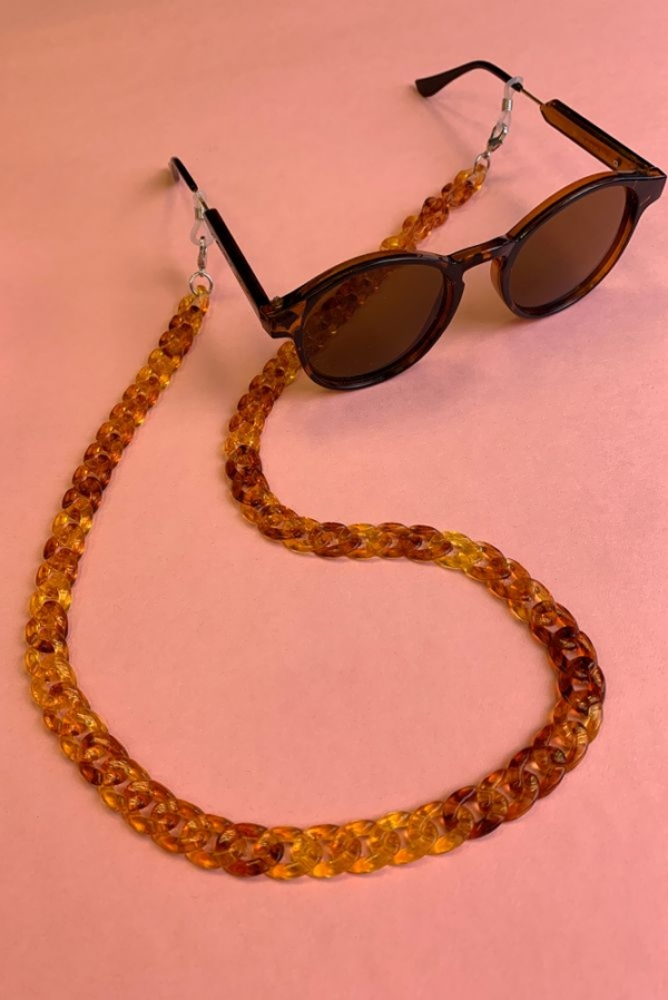 24 colors sunglasses chain brown orange