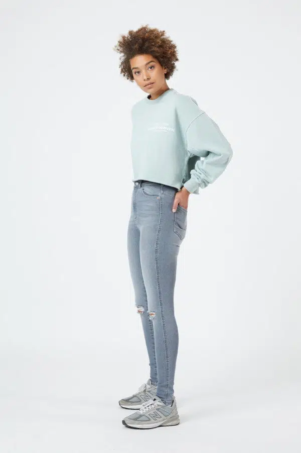 Dr.Denim Sweater Dree washed aqua