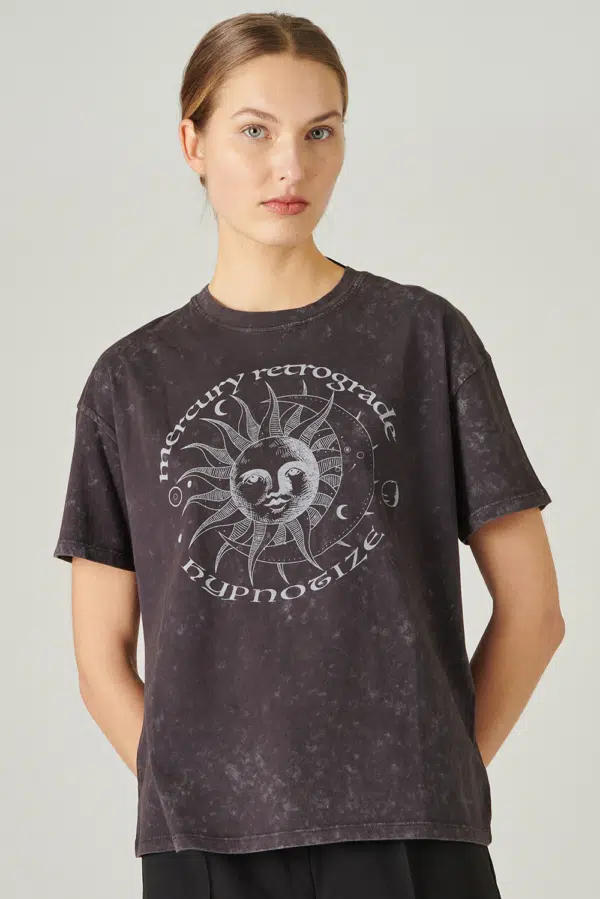 24 Colors T-shirt with sun print anthracite