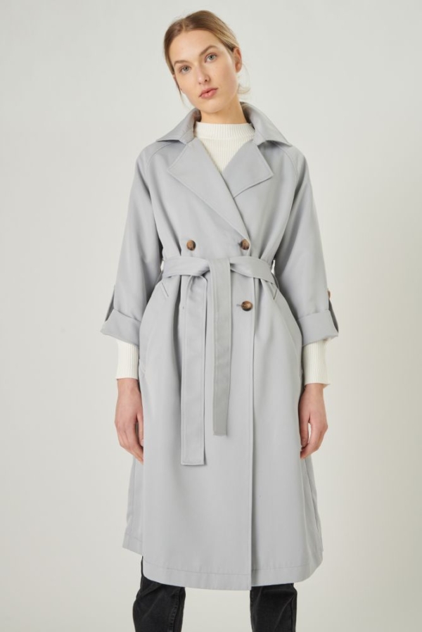 24 colors trench coat light blue