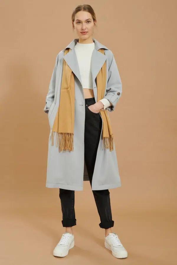 24 colors trench coat light blue