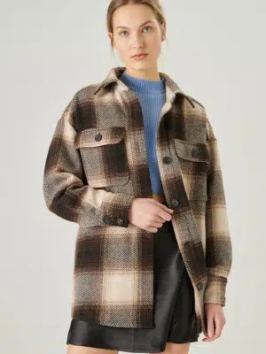 24 Colors shirt brown checkered
