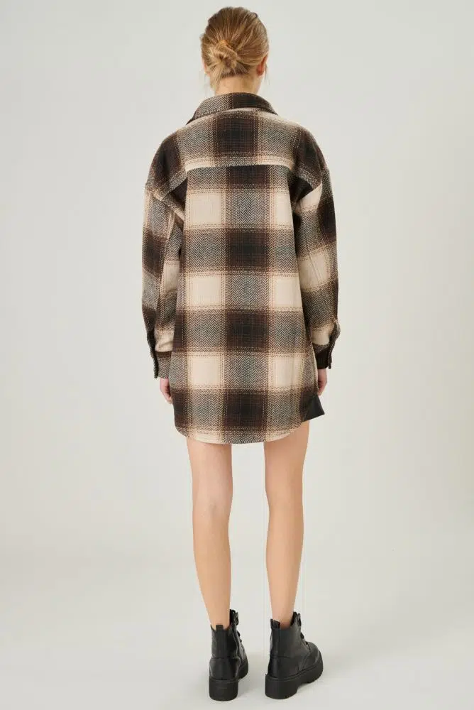 24 Colors shirt brown checkered 24 Colors shirt brown checkered
