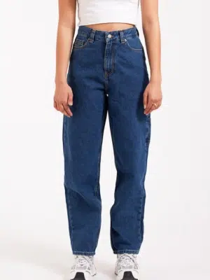 Dr.Denim Bella Worker Jeans Paperbag pebble mid retro
