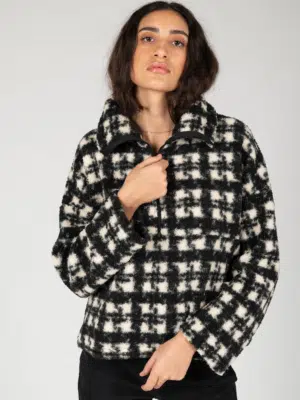 24 Colours Fleecepullover kariert