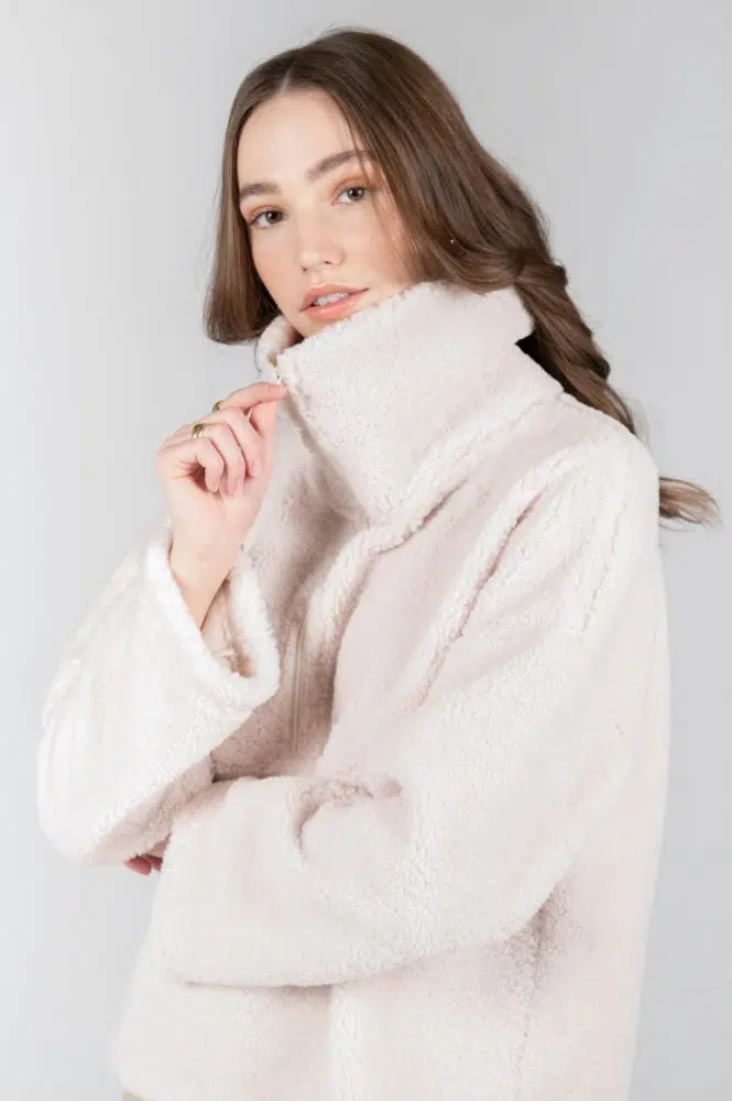 24 Colours Fleecepullover creme weiss