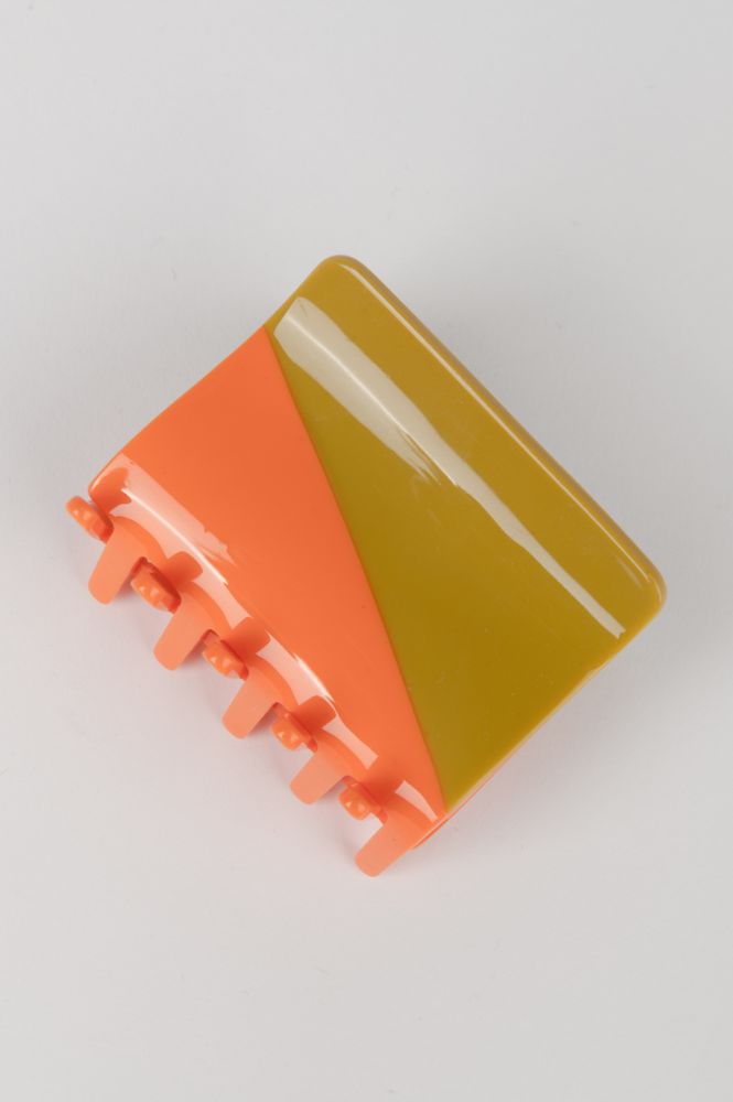 Haarklammer Welle In Orange – Made In Germany, Acetat, 11,5 X 2,6 Cm