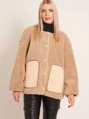Native Youth Felljacke Thebe sherpa beige