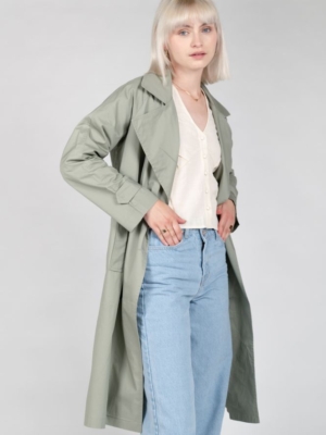 24 Colours trench coat light green