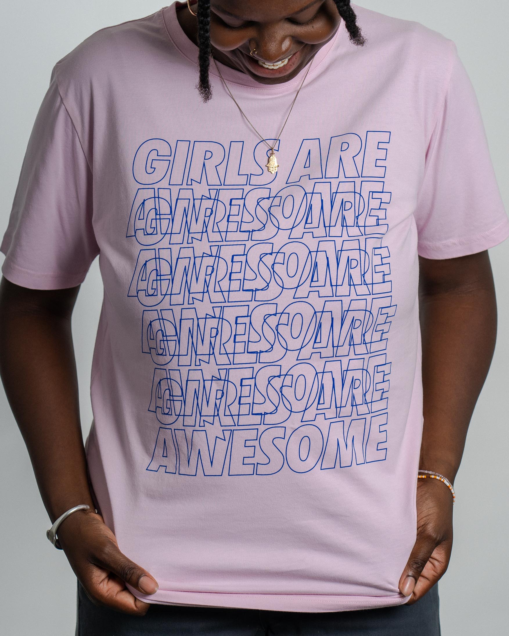 Girls are Awesome T-Shirt Messy Morning pink