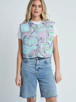 Native Youth vest Diamond printed