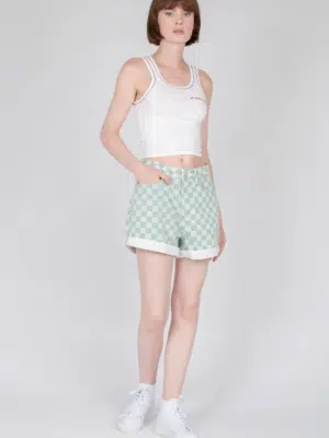 24 Colours Shorts checked green