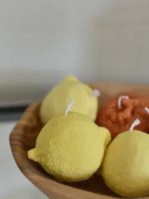Zitronen Kerze gelb