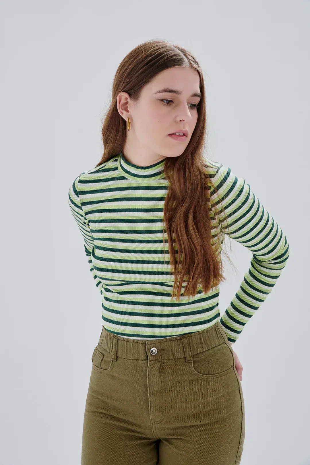 24 Colours long sleeve shirt striped green