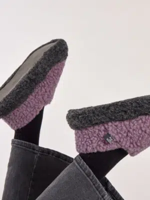 Rue de Wool Nordic Hausschuhe lilac/ charcoal black