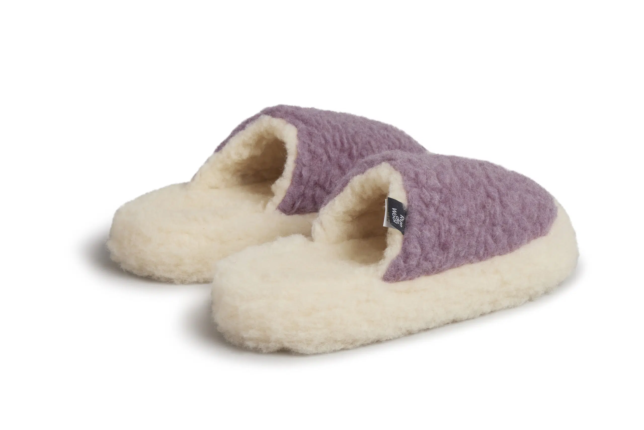 The Nordic Mule - Lavender Lilac Natural - 3 Back View Rue de Wool The Nordic Mule Hausschuhe lavender lilac/ natural