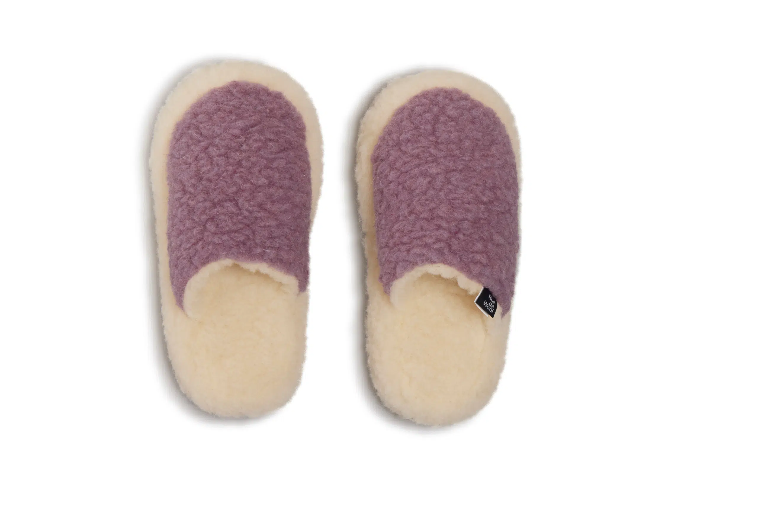 The Nordic Mule - Lavender Lilac Natural - 4 Top View Rue de Wool The Nordic Mule Hausschuhe lavender lilac/ natural