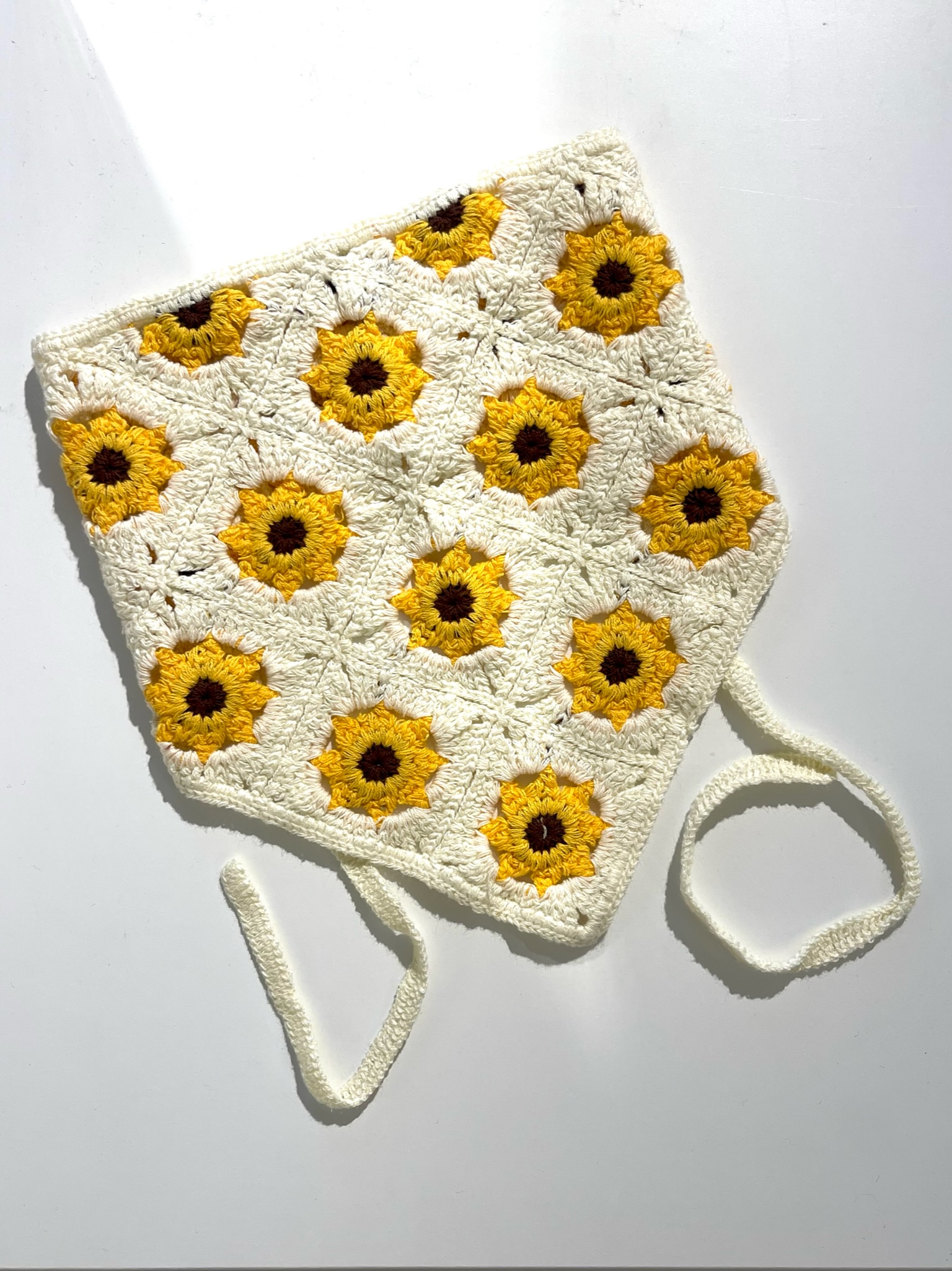 Boho Kopftuch Damen - Baumwoll Bandana Mit Häkelmuster Für Festival & Alltag