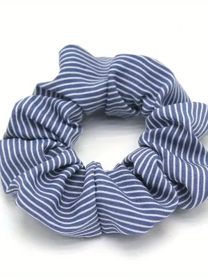 No Cream Scrunchie gestreift blau