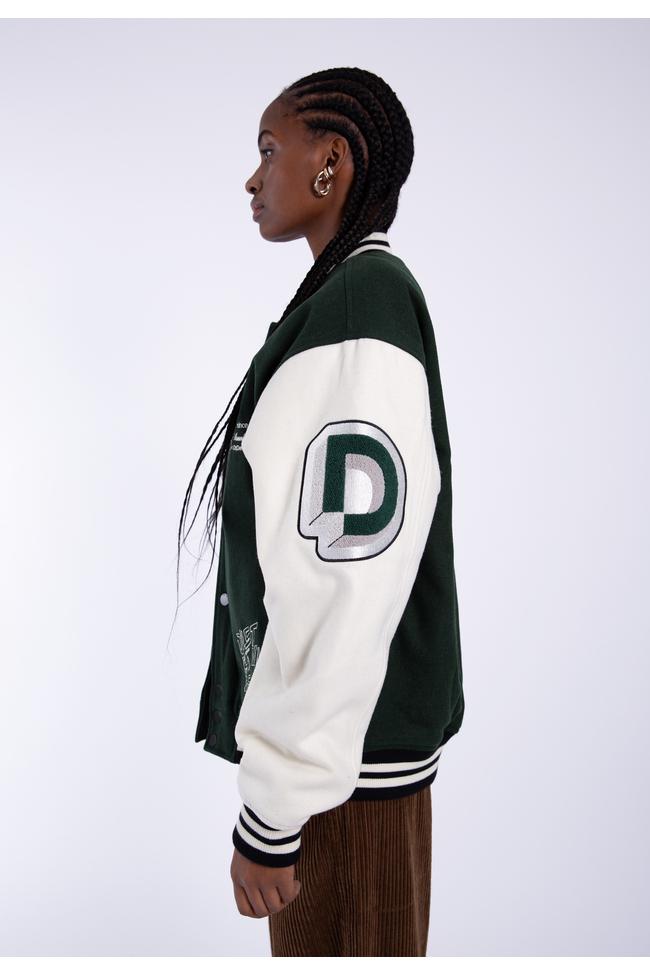 Dr.Denim Baseballjacke Annivarsity Green Patched