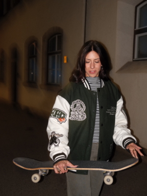 Dr.Denim Baseballjacke Annivarsity Green Patched