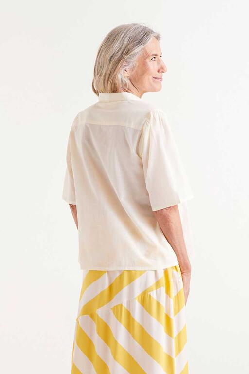 Compania Fantastica Bluse Sonne hellgelb bestickt