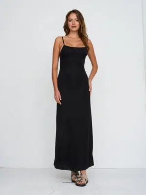 24 Colours Maxikleid schwarz
