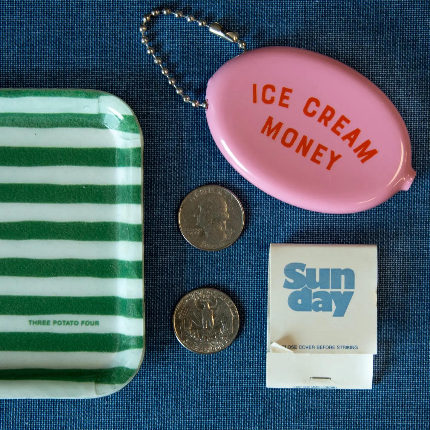 Three Potato Four Gummi Münzbeutel „Ice Cream Money“ rosa
