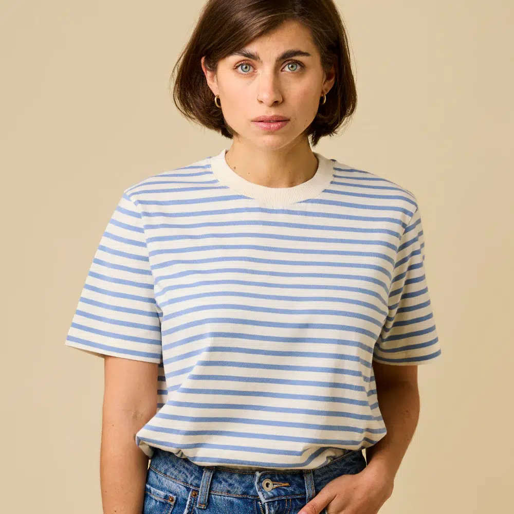 Popeia T-Shirt Gestreift Eisblau