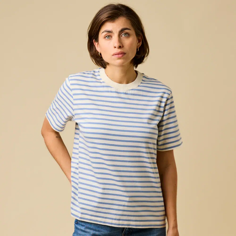 Popeia T-Shirt Gestreift Eisblau Popeia T-Shirt Gestreift Eisblau