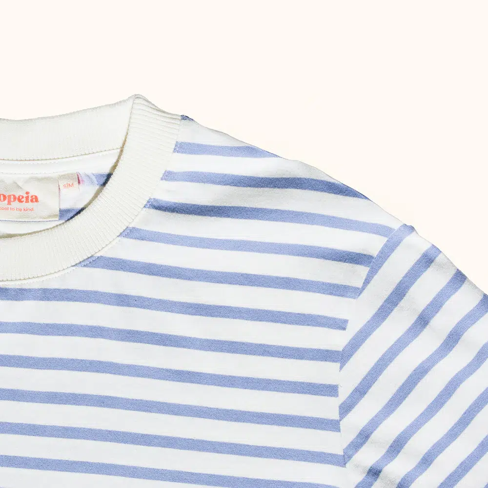 Popeia T-Shirt Gestreift Eisblau Popeia T-Shirt Gestreift Eisblau