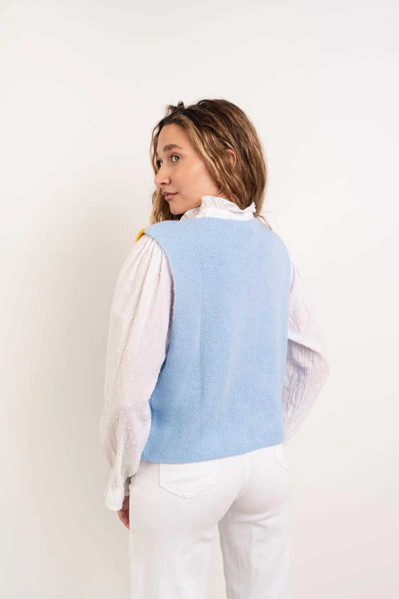 Mindtraveler Strickweste blau gelb