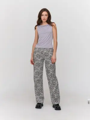 24 Colours Hose gemustert schwarz weiß