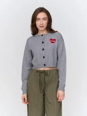 24 Colours Strickjacke Grau