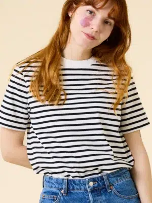 Popeia T-Shirt Gestreift Schwarz Weiss