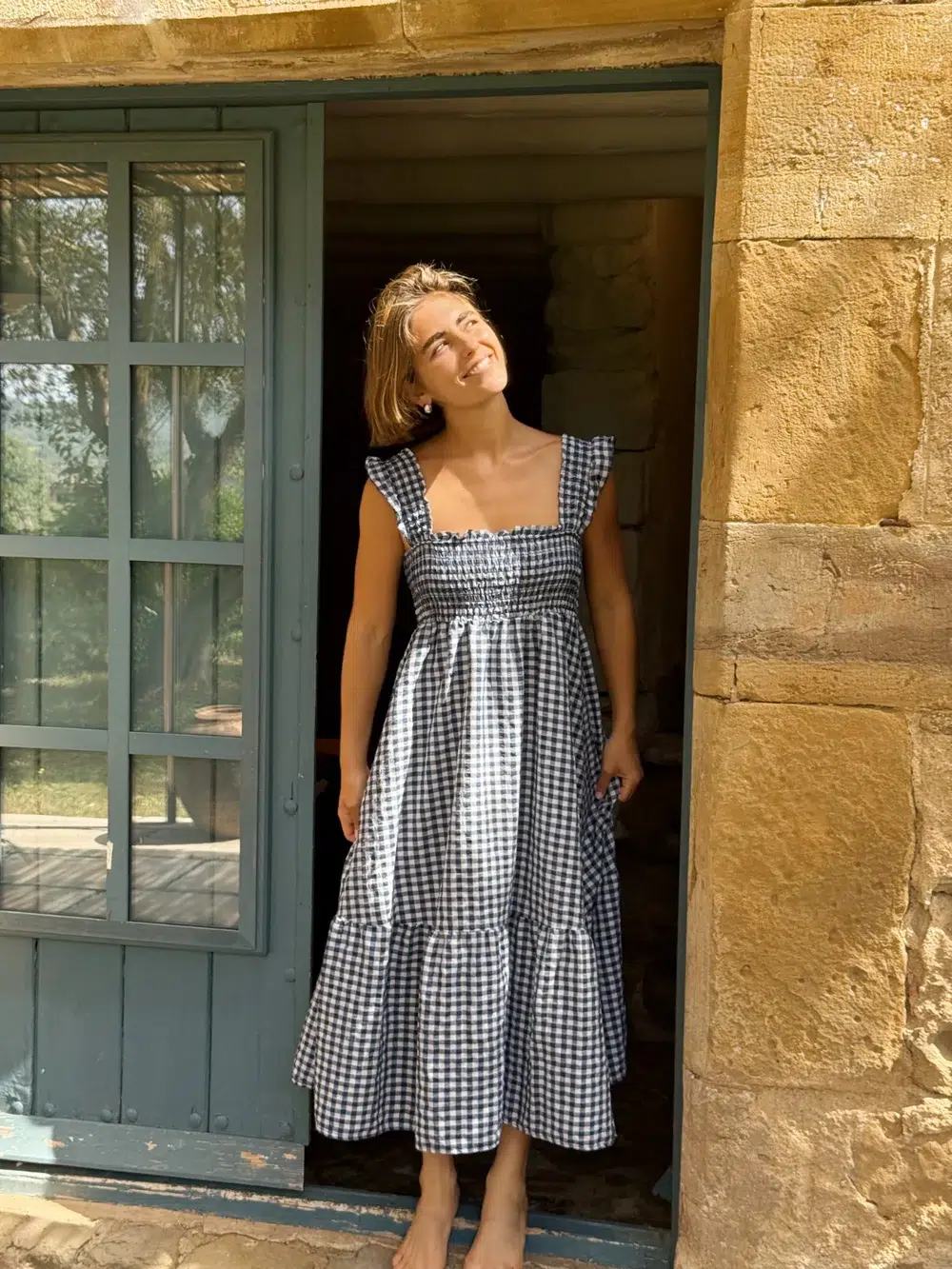 Mindtraveler Maxikleid Vichy Blau Mindtraveler Maxikleid Vichy Blau