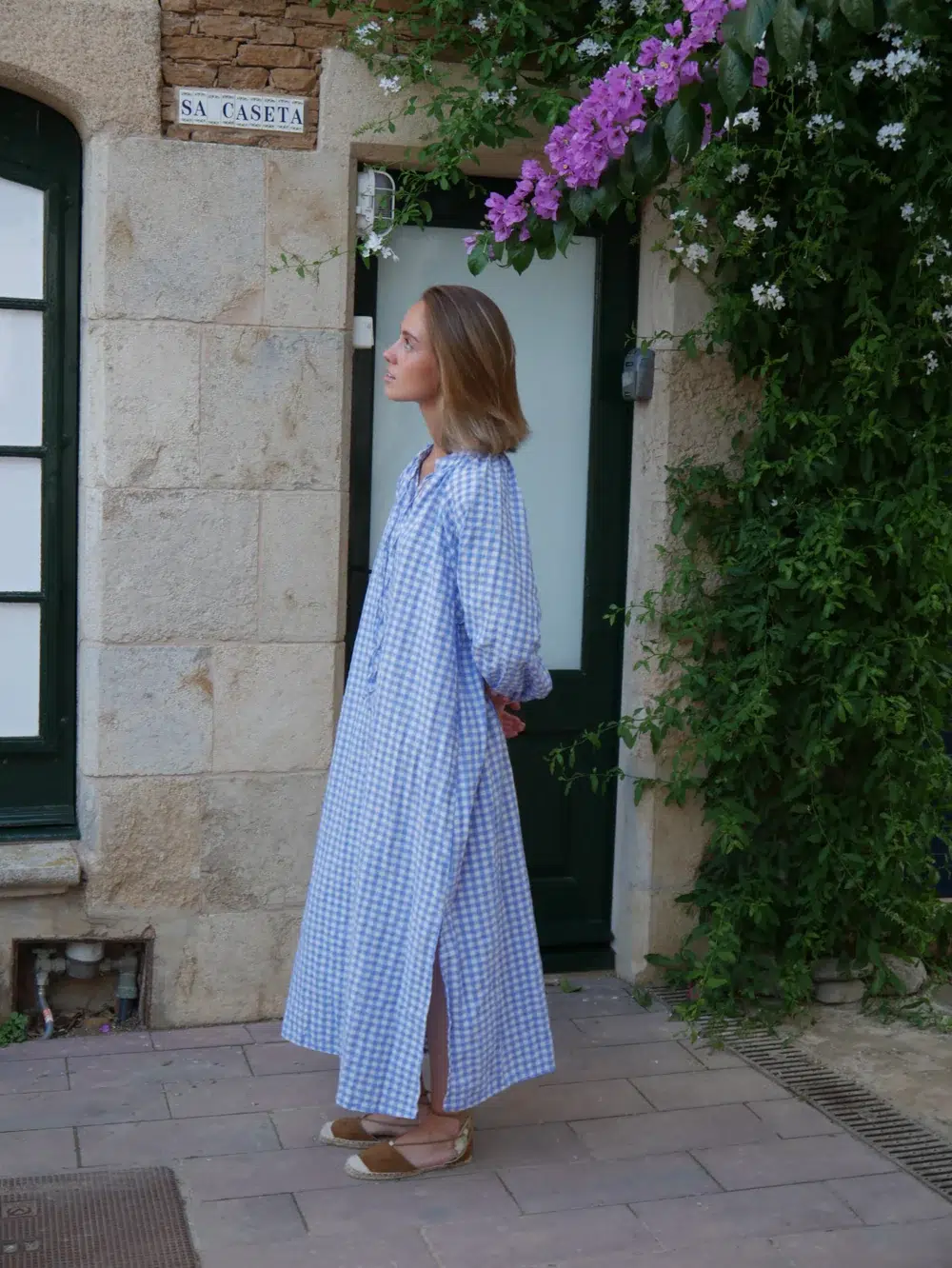 Mindtraveler Maxikleid Vichymuster Blau