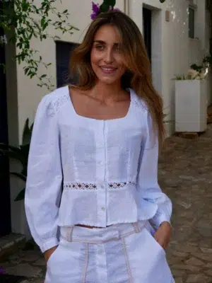Mindtraveler Bluse Leinen weiss