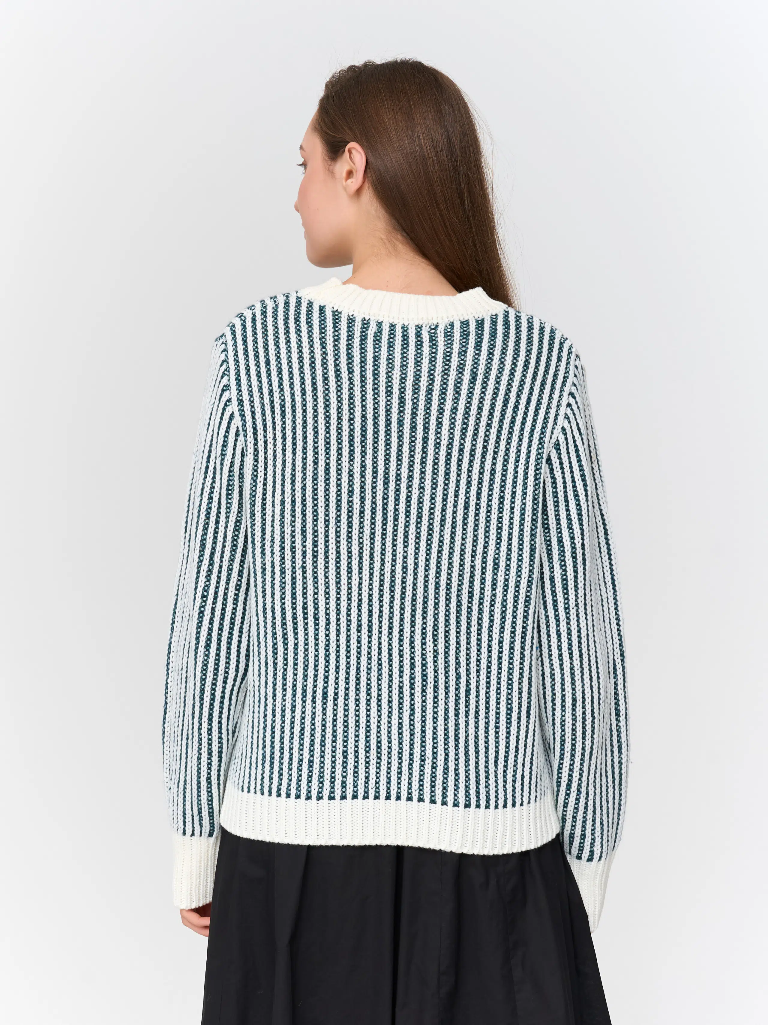 24 Colours Strickpullover Weiss Grün