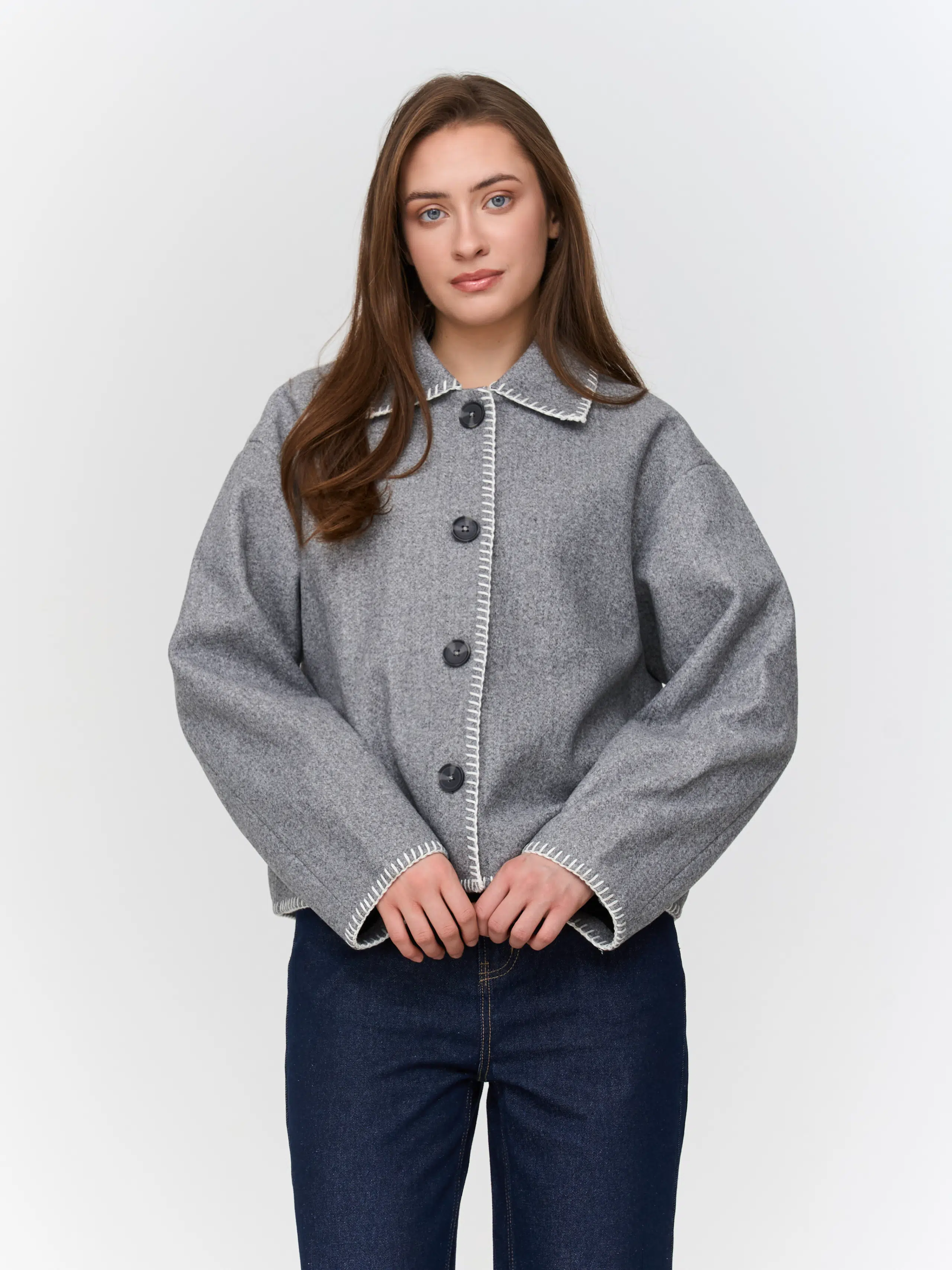 24 Colours Jacke mit Kragen grau 24 Colours Jacke mit Kragen grau