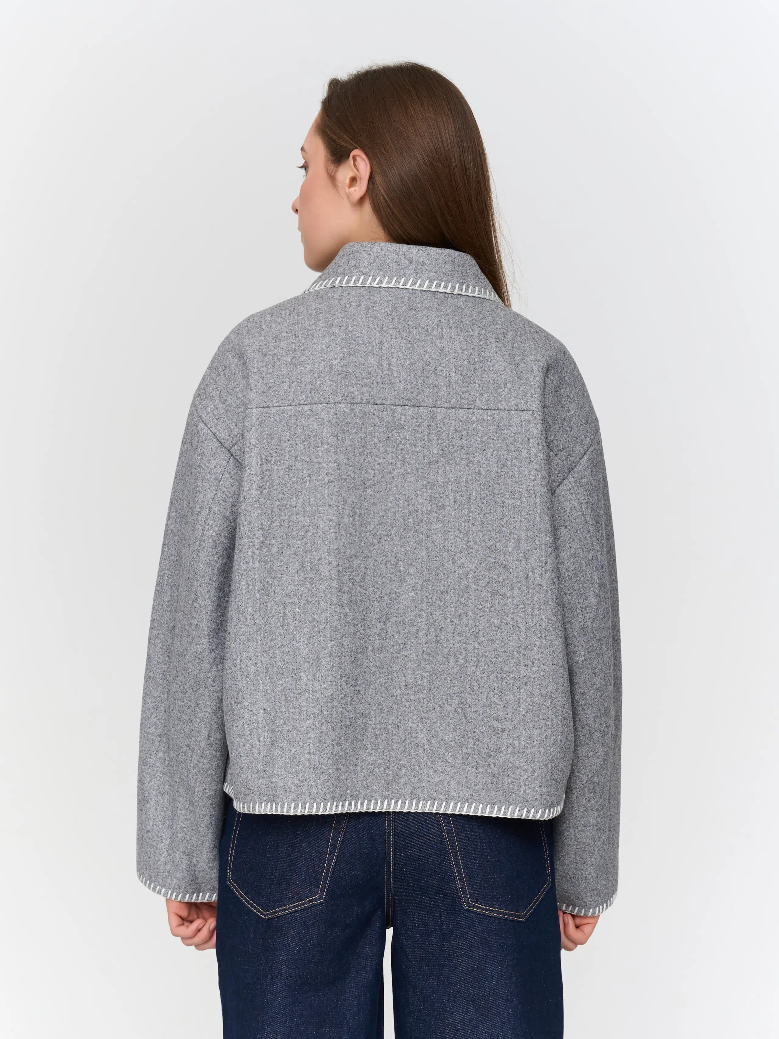 24 Colours Jacke mit Kragen grau