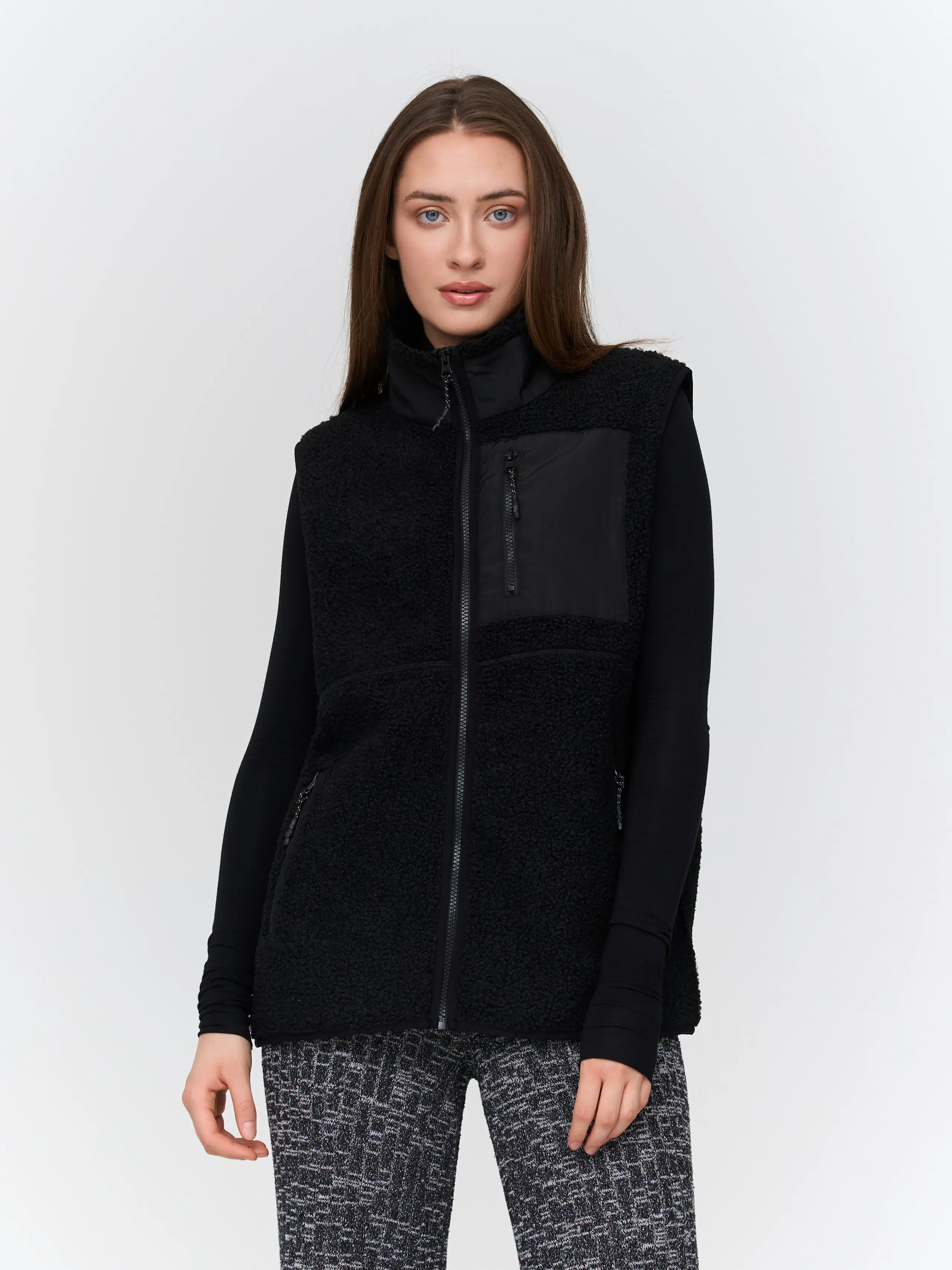 24 Colours Teddyweste schwarz