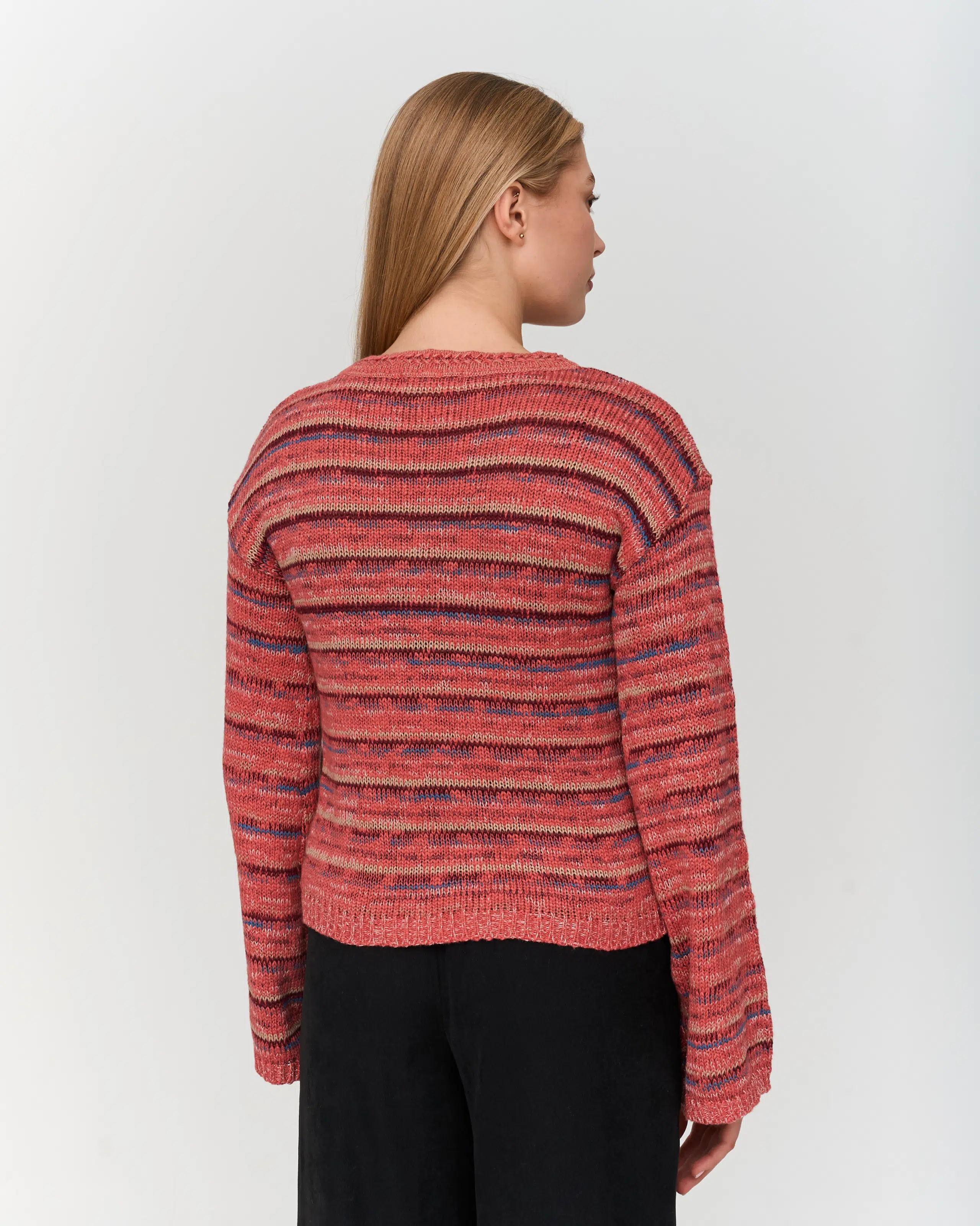 24 Colours Strickpullover pink gestreift