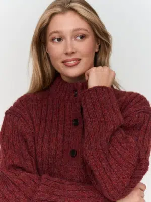 24 Colours Strickjacke dunkelrot